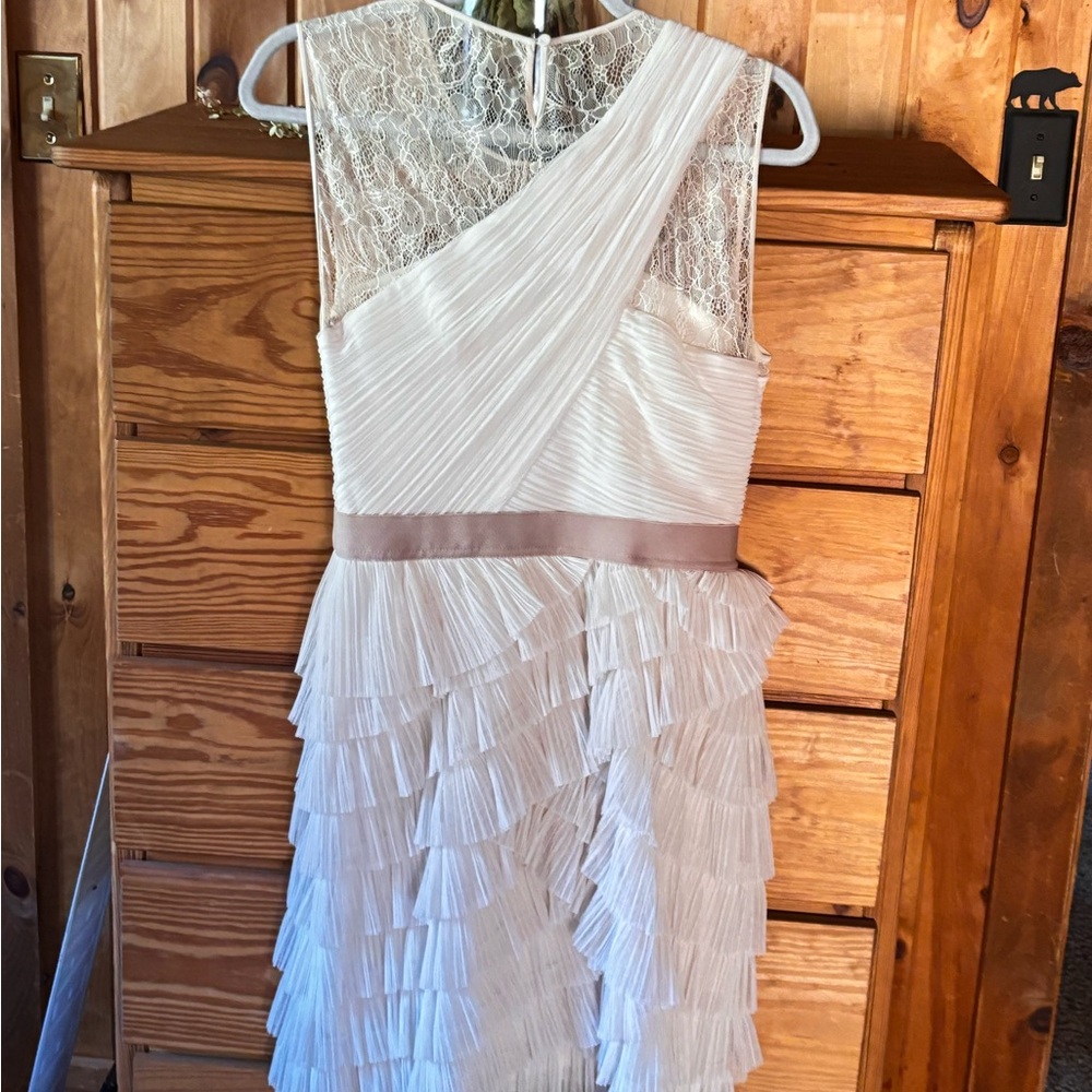 BCBGMaxAzria White and Cream Wedding Dress